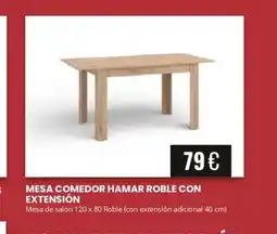 Atrapamuebles Mesa comedor hamar roble con extensión oferta