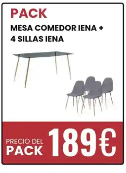 Atrapamuebles Mesa comedor iena + 4 sillas iena oferta