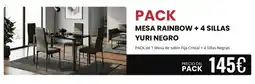 Atrapamuebles Mesa rainbow + 4 sillas yuri negro oferta