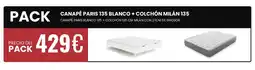 Atrapamuebles Canapé paris 135 blanco + colchón milán 135 oferta