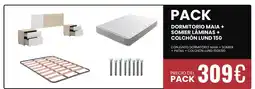 Atrapamuebles Dormitorio maia + somier láminas + colchón lund 150 oferta