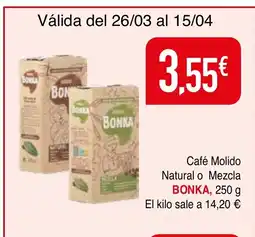 mYm supermercados BONKA Café Molido Natural o Mezcla oferta