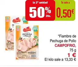 mYm supermercados CAMPOFRIO Fiambre de Pechuga de Pollo oferta