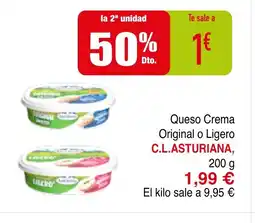 mYm supermercados C.L.ASTURIANA, Queso Crema Original o Ligero oferta
