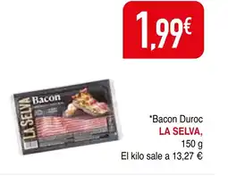 mYm supermercados LA SELVA Bacon Duroc oferta