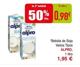 mYm supermercados ALPRO Bebida de Soja Varios Tipos oferta