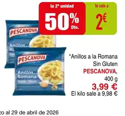 mYm supermercados PESCANOVA Anillos a la Romana Sin Gluten oferta