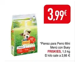 mYm supermercados FRISKIES Pienso para Perro Mini Menú con Buey oferta