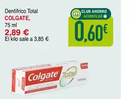mYm supermercados COLGATE Dentifrico Total oferta