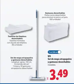 Lidl W5 Set de mopa atrapapolvo y gamuzas desechables oferta