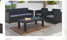 Conforama MAHINA Conjunto de Jardín Sofá 3 Plazas + 2 Sillones + Mesa de Centro oferta
