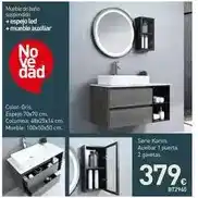 Mi Bricolaje Mueble de barlo suspendido + espejo led + mueble auxiliar oferta