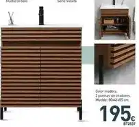 Mi Bricolaje Mueble de baño serie violeta color madera 2 puertas sin tiradores oferta