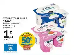 E.Leclerc Clesa - yogur o yogur 0% m.g oferta