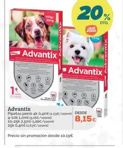 Supermercados MAS ADVANTIX Pipetas perro oferta