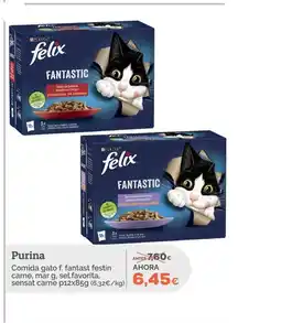 Supermercados MAS PURINA Comida gato f. fantast festin carne, mar g, sel.favorita oferta