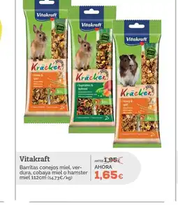 Supermercados MAS VITAKRAFT Barritas conejos miel, ver- dura, cobaya miel o hamster miel oferta