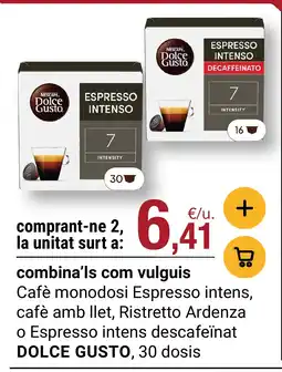 BonpreuEsclat DOLCE GUSTO Cafè monodosi Espresso intens, cafè amb llet, Ristretto Ardenza o Espresso intens descafeïnat oferta