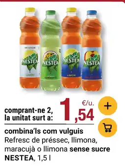 BonpreuEsclat NESTEA Refresc de préssec, llimona, maracujá o llimona sense sucre oferta
