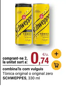 BonpreuEsclat SCHWEPPES Tònica original o original zero oferta