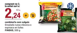 BonpreuEsclat FINDUS Ensalada russa clàssica o espinacs en fulles oferta