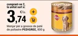 BonpreuEsclat PEDIGREE Menjar per a gossos de paté de pollastre oferta