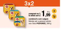 BonpreuEsclat PEDIGREE Menjar per a gossos sènior, xai o bou oferta