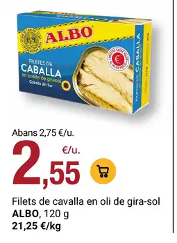 BonpreuEsclat ALBO Filets de cavalla en oli de gira-sol oferta