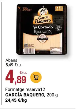 BonpreuEsclat GARCÍA BAQUERO Formatge reserva12 oferta