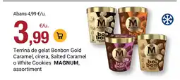 BonpreuEsclat MAGNUM Terrina de gelat Bonbon Gold Caramel, cirera, Salted Caramel o White Cookies oferta