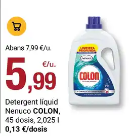 BonpreuEsclat COLON Detergent líquid Nenuco oferta