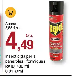 BonpreuEsclat RAID Insecticida per a paneroles i formigues oferta