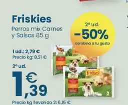 Clarel FRISKIES Perros mix Carnes y Salsas oferta