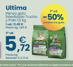 Clarel ULTIMA Pienso gato Esterilizado Trucha y Pollo oferta