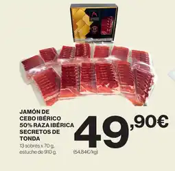Hipercor Jamón de cebo ibérico 50% raza ibérica secretos de tonda oferta