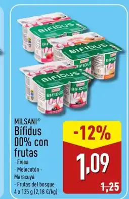 ALDI MILSANI Bífidus 00% con frutas oferta