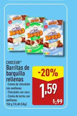 ALDI CHOCEUR Barritas de barquillo rellenas oferta