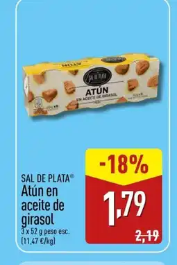 ALDI SAL DE PLATA Atún en aceite de girasol oferta