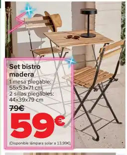 Carrefour Market Set bistro madera oferta