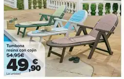 Carrefour Market Tumbona resina con cojín oferta