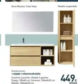 Mi Bricolaje Mueble de baño + espejo + columna de baño oferta