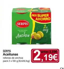 Hiper Usera SERPIS Aceitunas rellenas de anchoa oferta