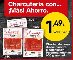 FROIZ Chorizo de león dulce, picante o salchichón palcarsa lonchas oferta