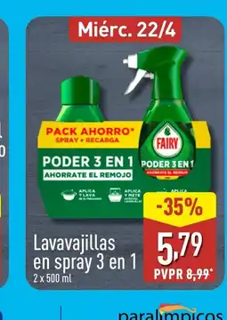 ALDI Lavavajillas en spray 3 en 1 oferta