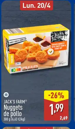 ALDI JACK'S FARM Nuggets de pollo oferta