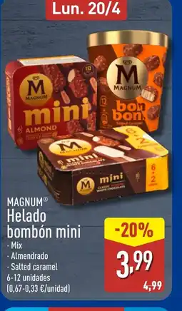ALDI MAGNU Helado bombón mini oferta