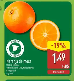 ALDI Naranja de mesa oferta