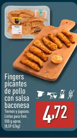 ALDI Fingers picantes de pollo con salsa baconesa oferta
