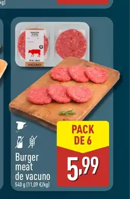 ALDI Burger meat de vacuno oferta