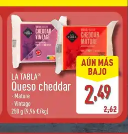 ALDI LA TABLA Queso cheddar oferta